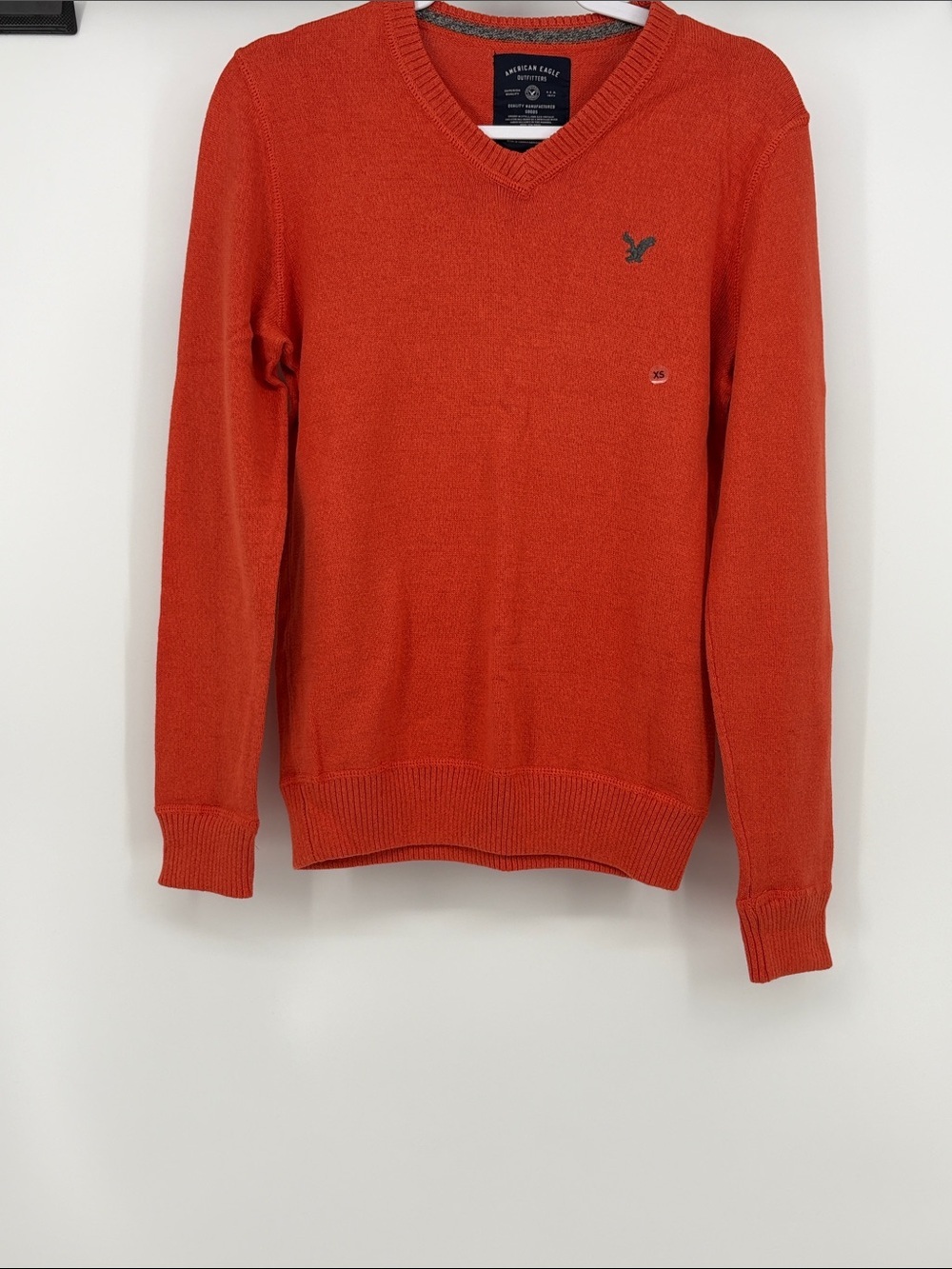 American Eagle Outfitters New Men XS V-neck Orange Sweater